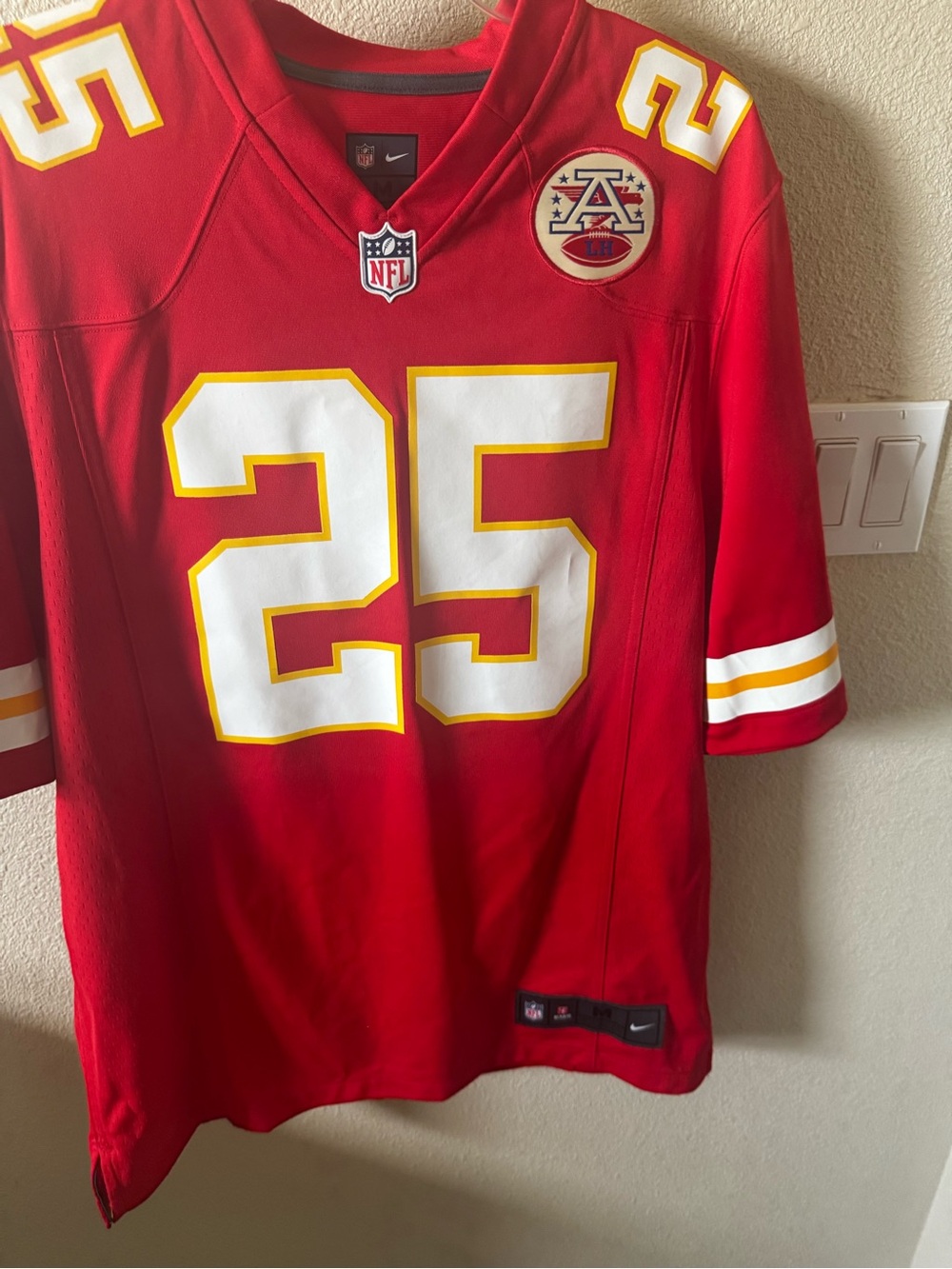 NFL Red On-Field Jersey with White Logos